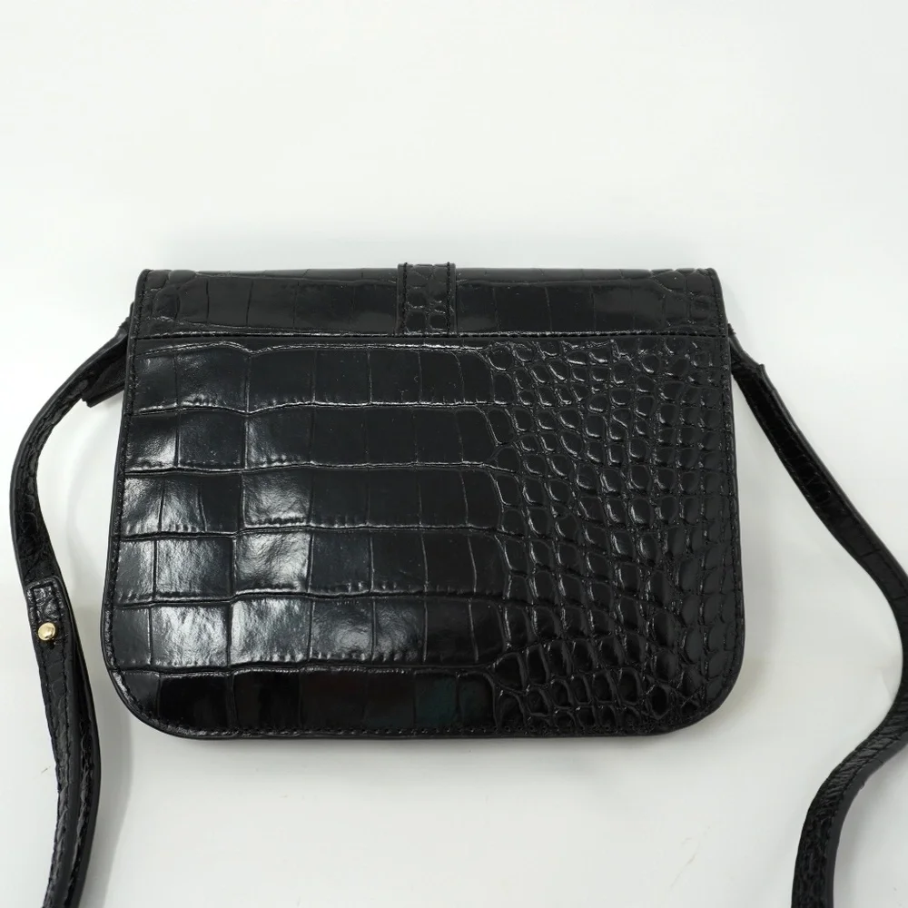 Banana Republic Croc Embossed Leather Crossbody Bag